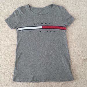 Grey Tommy Hilfiger Embroidered T-Shirt